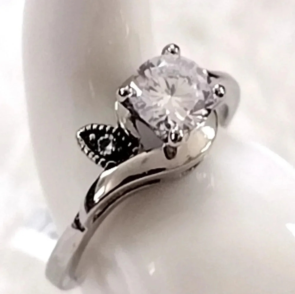 Women's Solitaire CZ Ring Hypoallergenic Stainless Steel | Size 10 Nickel Free